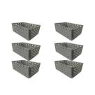 Kit 6 Cestos Organizadores Multiuso Decorativo Premium Cinza Kit 6 Cestos Organizadores Multiuso Decorativo Premium Cinza