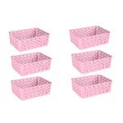 Kit 6 Cestos Organizadores Multiuso Decorativo Premium Rosa Kit 6 Cestos Organizadores Multiuso Decorativo Premium Rosa