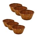 KIT 6 Cestos Palha Natural Trancado RD 27x12cm KIT 6 Cestos Palha Natural Trancado RD 27x12cm