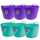 Kit 6 Cestos Plástico Organizador C/ Alça 24 Litros CasaMia