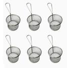 Kit 6 Cestos Redondo Aço Inox Para Servir Frituras 8,5x7,5cm Kit 6 Cestos Redondo Aço Inox Para Servir Frituras 8,5x7,5cm