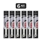 Kit 6 chaira afiador 8" cabo polipropileno branco 31 cm