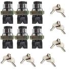Kit 6 chave xb2-bg33 metalica 3 pos fixa c/ chave stark