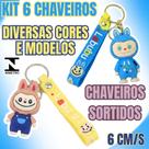 Kit 6 Chaveiros Mascote Sortidos PVC Resistente, Cores Variadas 6cm