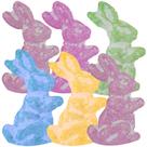 Kit 6 Coelhos Decorativos Brilhantes de Isopor 9x5cm Kit 6 Coelhos Decorativos Brilhantes de Isopor 9x5cm