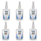 Kit 6 Cola Adesiva Instantânea Profissional Incolor 721 TekBond