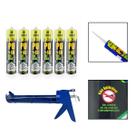Kit 6 Cola Adesiva Selante PU40 Uso Geral Cinza c/ Aplicador