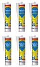 Kit 6 Cola Fixtudo Branco Quartzolit 400g Profissional