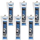 Kit 6 Cola Parabrisa Silicone Adesivo PU55 Preto Tekbond