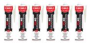 Kit 6 Cola Selante Adesivo Multiuso Flex Pu40 Preto 400g Cibra
