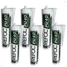 Kit 6 Cola Selante Pu40 Poliuretano Multiuso Cinza 400g