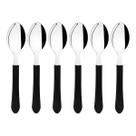 Kit 6 Colher de Mesa Tramontina Leme Inox Cabo Preto