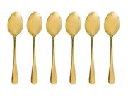 Kit 6 Colher para Sobremesa Elite Dourado Gourmet Mix