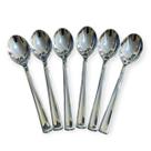 Kit 6 Colher Sobremesa Prata Plástico Descartável 12.8cm