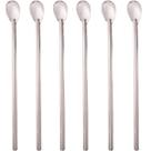 Kit 6 Colheres Bailarinas para Drinks Sucos 30cm Aço Inox Longas Lyor Barman Bartender