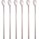 Kit 6 Colheres Bailarinas para Drinks Sucos 30cm Aço Inox Longas Lyor Barman Bartender