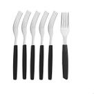 Kit 6 Colheres de Chá em Aço Inox com Cabo Preto Resistente e Elegante