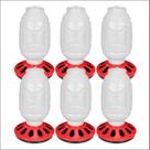 Kit 6 Comedouro 5kg 12 Furos Galinheiro Galinhas Pintinho Aves