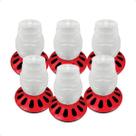 Kit 6 Comedouro Frango Aves Alimentador 5L Rosca 12 Furos