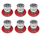 Kit 6 Comedouro Tubular 5kg p/ Frango Aves Galinha Faisão Kit 6 Comedouro Tubular 5kg p/ Frango Aves Galinha Faisão