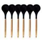 Kit 6 Concha de Silicone com Cabo de Madeira Oikos