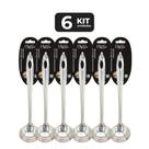 Kit 6 concha em inox slim 25,5 cm