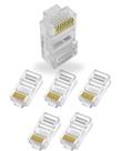 Kit 6 Conector RJ45 Macho 8 Vias Plug de Rede