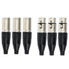 Kit 6 Conectores XLR 3 Polos Amphenol 3 AC3F Fêmea + 3 AC3MM Macho Profissional Kit 6 Conectores XLR 3 Polos Amphenol 3 AC3F Fêmea + 3 AC3MM Macho Profissional