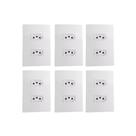 Kit 6 Conjunto Tomada Dupla 2P+T 10A Ilumi i9 Branco