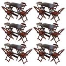Kit 6 Conjuntos de Mesa com 4 Cadeiras de Madeira Dobravel 120x70 Imbuia
