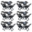 Kit 6 Conjuntos de Mesa com 4 Cadeiras de Madeira Dobravel 120x70 Preto