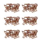 Kit 6 Conjuntos Dobráveis 120x70 com 6 Cadeiras Imbuia - Móveis Britz