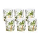 Kit 6 Copo Baixo Palm Tree Handpaint 340ml Cristal Ecológico - Wolff