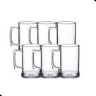 Kit 6 Copo Caneca Chopp Acrílico 450ml Alça Leve Resistente