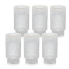 Kit 6 Copo Vidro Canelado Grafiatto Alto Borda Dourada 310mL