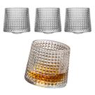 Kit 6 Copo Vidro Whisky Baixo Giratório Canelado Drink 150ml