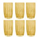 Kit 6 Copos Alto de Vidro para Água Sucos e Refrigerante Orquídea Âmbar 500ml Wolff