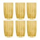 Kit 6 Copos Alto de Vidro para Água Sucos e Refrigerante Orquídea Âmbar 500ml Wolff
