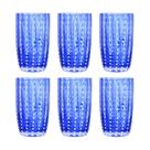 Kit 6 Copos Alto de Vidro para Água Sucos e Refrigerante Orquídea Azul 500ml Wolff