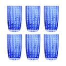 Kit 6 Copos Alto de Vidro para Água Sucos e Refrigerante Orquídea Azul 500ml Wolff