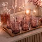 Kit 6 Copos Baixos Rosé Marsala Vidro Martelado Drinks 350ml Kit 6 Copos Baixos Rosé Marsala Vidro Martelado Drinks 350ml