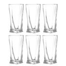 Kit 6 Copos de Vidro Transparentes Twist 270ml P/ Sucos e Drinks