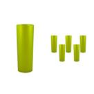 Kit 6 Copos Long Drink Amarelo Neon 330Ml Plástico Premium