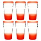 Kit 6 Copos Neon 570ml Colorido Jogo Sem BPA Para Festa Praia Churrasco Drinks Suco Água Em Acrílico Brilha No Escuro