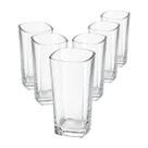 Kit 6 Copos Texas Quadrado Vidro Transparente Mesa Posta 320ml