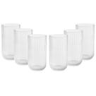 Kit 6 Copos Vidro Grosso Canelado 450ml Sucos Smoothie Vitamina