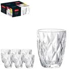 Kit 6 Copos Vidro Transparente Diamond 270ml para Água Suco Drinks