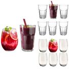 Kit 6 Copos Vidro Vitamina 350ml e 6 Copos Bellagio Moderno 450ml