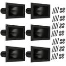 Kit 6 Cornetas Retangular LC2325 Com Parafusos Plastico Som