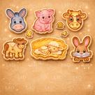 Kit 6 Cortador Biscoito Fazendinha Animais Molde Cookie Fazenda